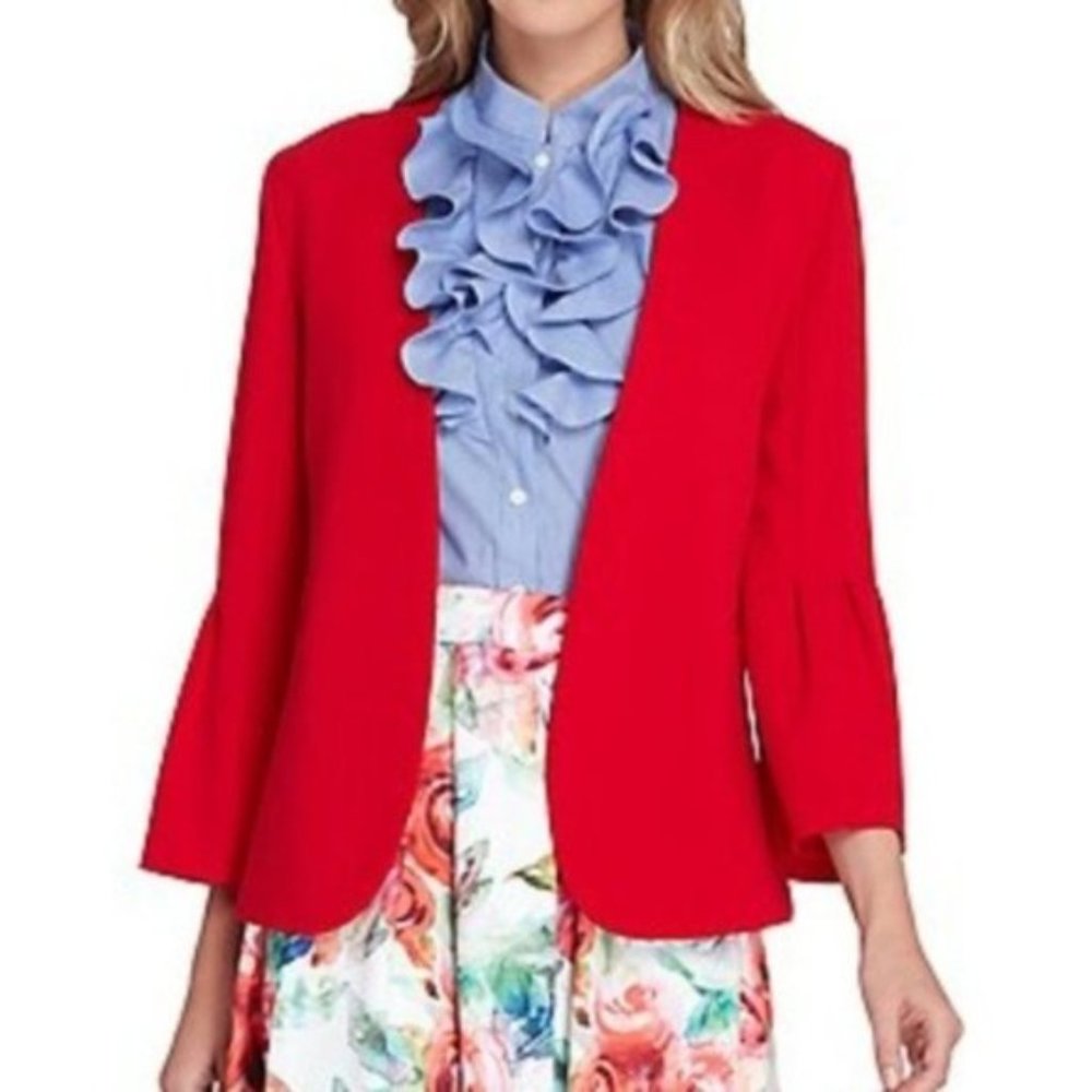 Tahari Pleated Bell-Sleeve Blazer- brand new with tags